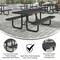 Flash Furniture Rectangle Picnic Table, Black, Metal, Mesh Top, 72-1/4 in L SLF-EML-72-BK-GG - alternate 8